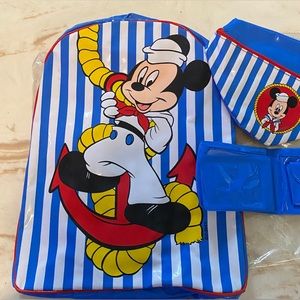 Vintage Mickey Mouse Backpack Wallet Waistbag